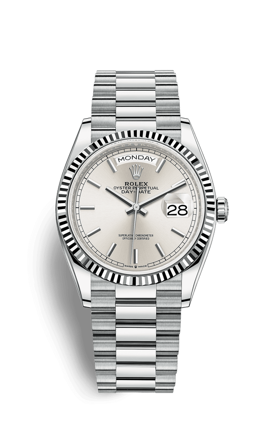 Rolex Day-Date 36mm President Silver Dial