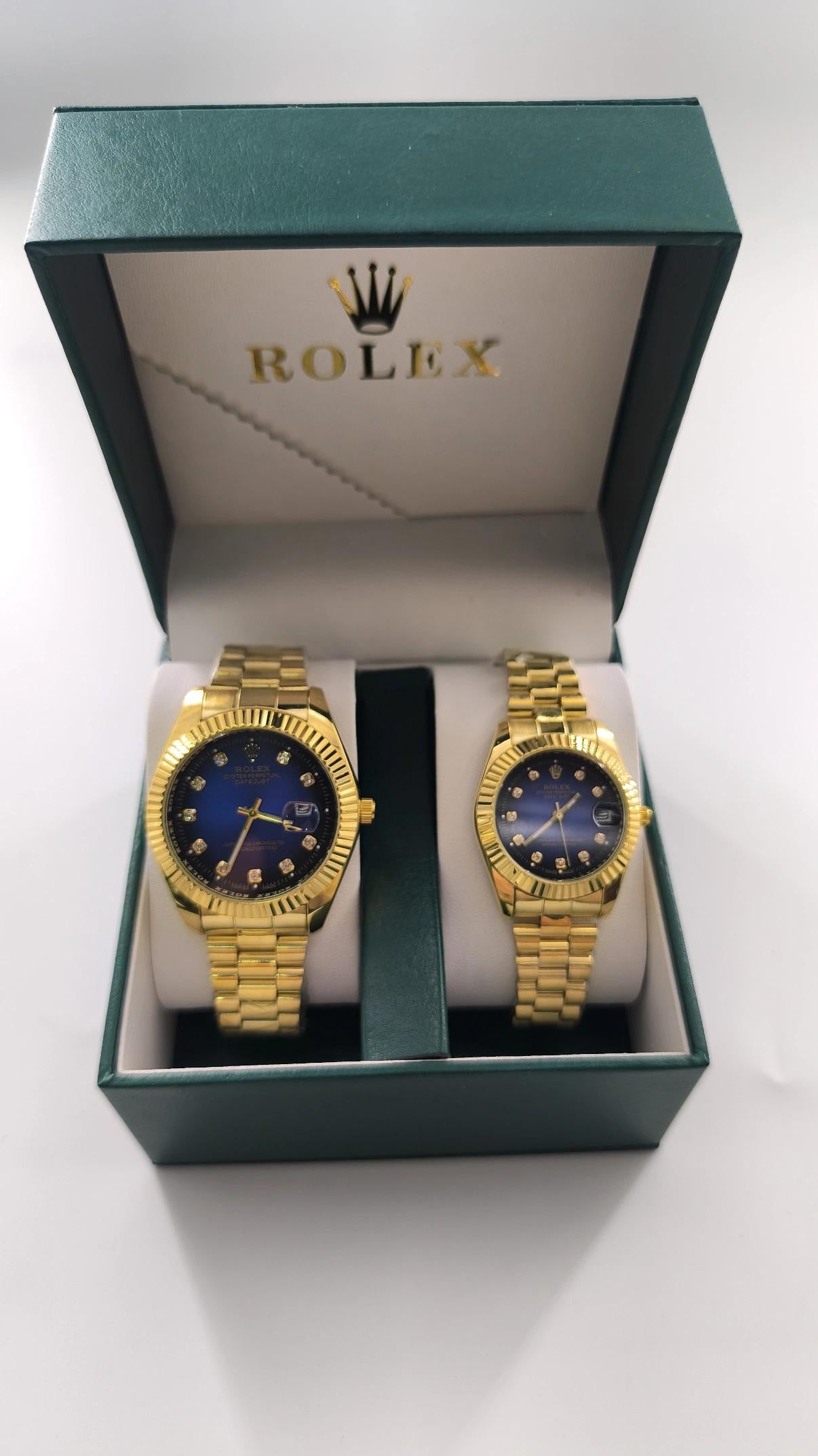 Rolex Datejust Gold Blue Dial SET