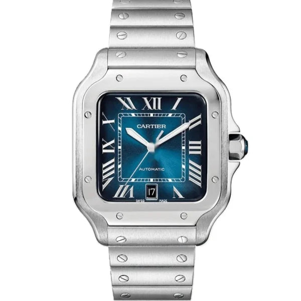 Cartier Santos 40 mm Stahlblau -Zifferblatt
