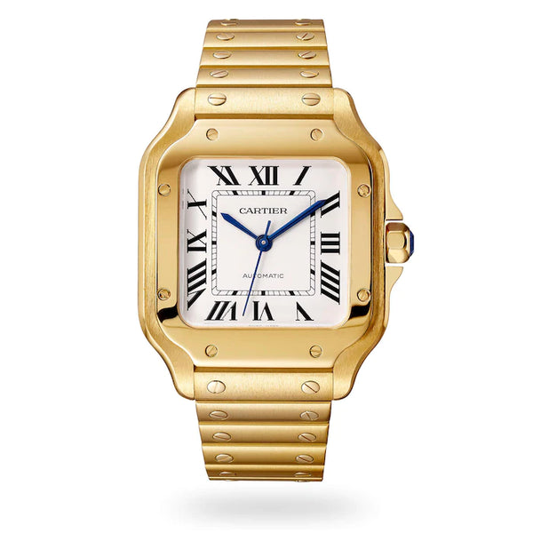 Cartier Santos 40 mm Gelbgold weißes Zifferblatt