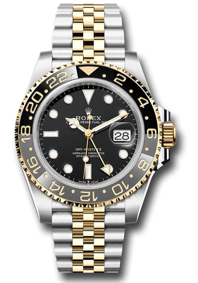 Rolex Gmt-Master II Two Tone Yellow Gold Black Dial Jubilee 40mm