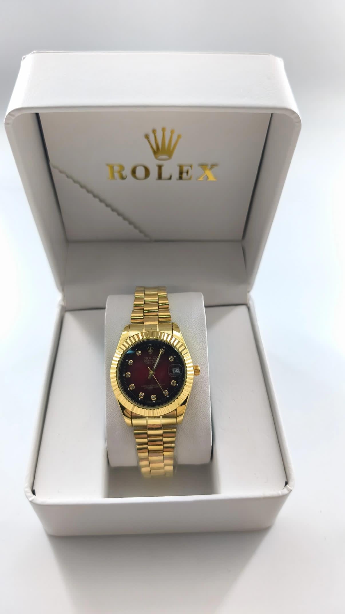 Rolex Datejust Gold Dark Red