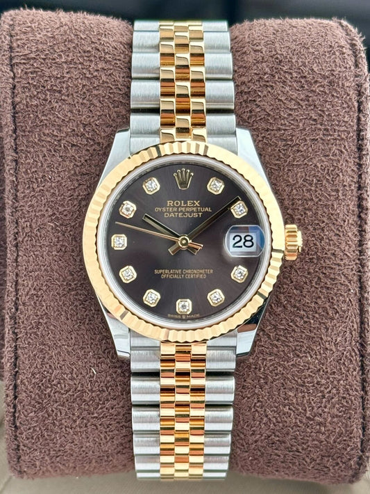 Rolex Date Just 31mm Brown Dial