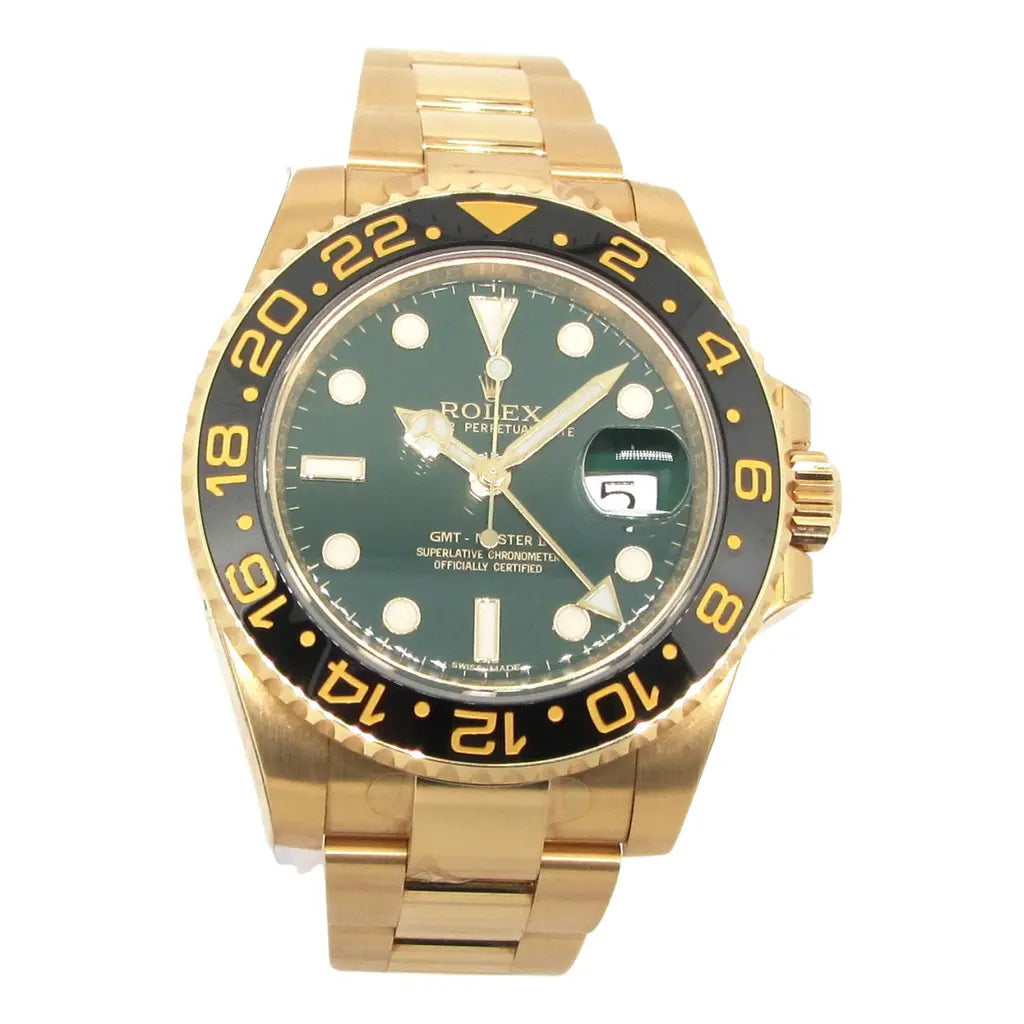 GMT Master 2 Green Dial Gold Bracelet