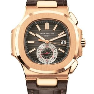 Patek Philippe Nautilus Black - Brown Dial 18kt Rose Gold Case Brown Leather