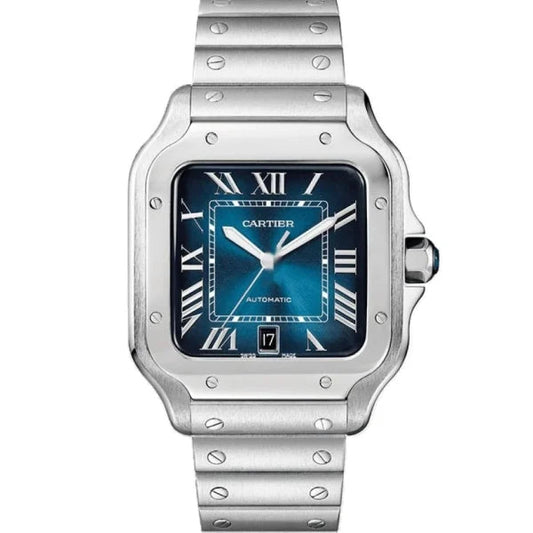 Cartier Santos 40mm Steel Blue Dial