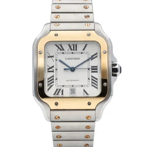 Cartier Santos 40mm Two Tone Yellow White Dial