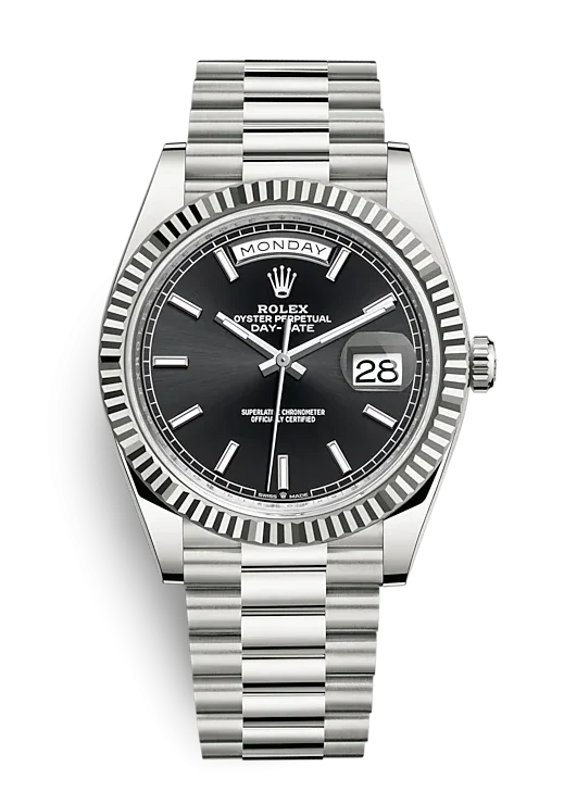 Rolex Day-Date Steel Black Dial President