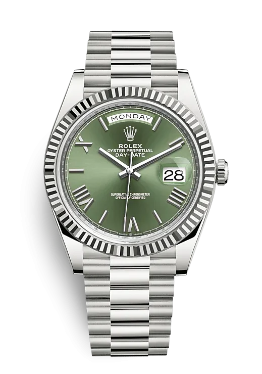 Rolex Day-Date Steel Olive Green Roman Dial President