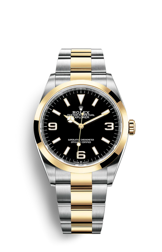 Rolex Explorer Two Tone Black Dial  36mm