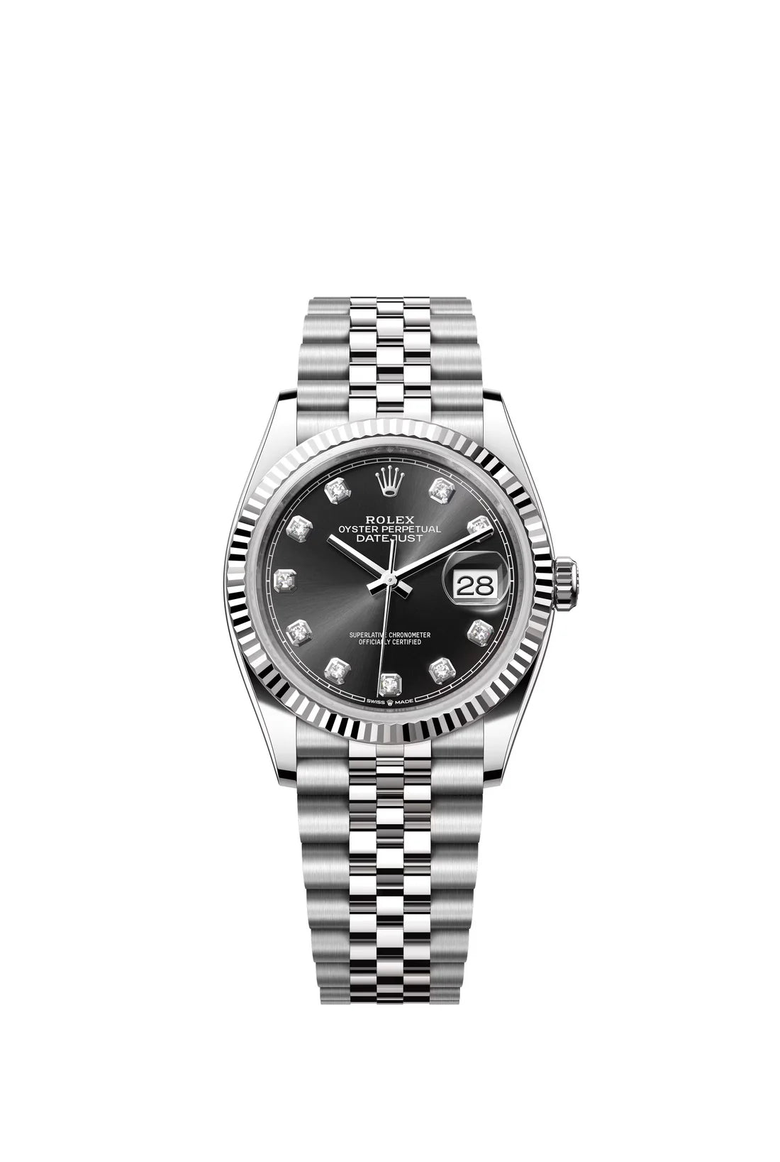 Rolex Datejust Steel Black Diamonds Dial Jubilee 36mm