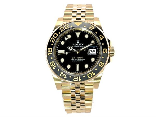 Rolex Gmt-Master II Yellow Gold Black Dial Jubilee