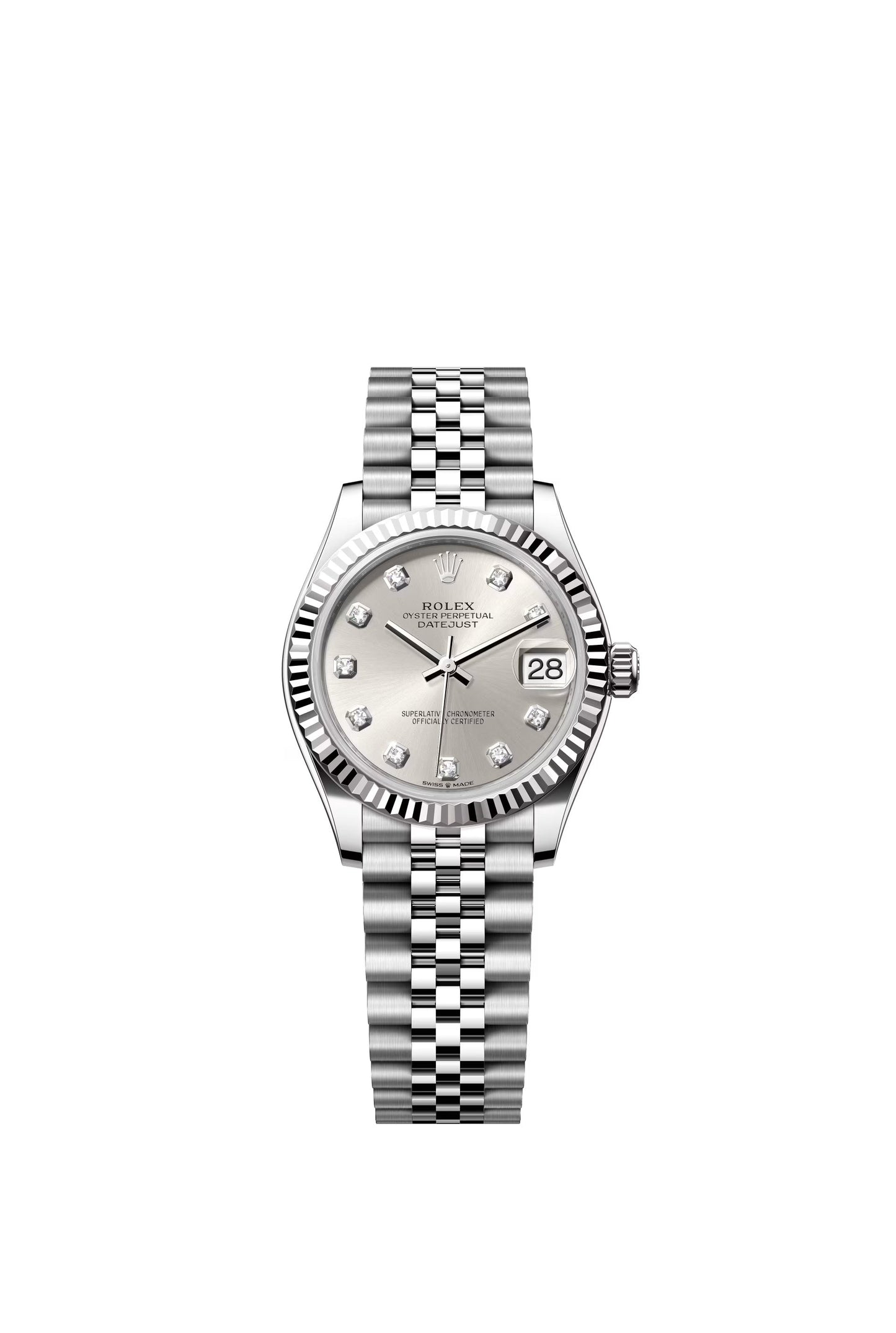 Rolex Datejust Steel Silver Dial Diamonds Jubilee 31MM