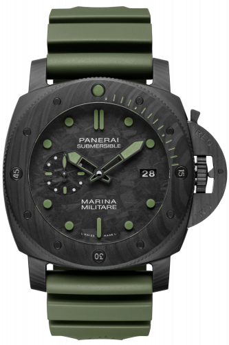 Panerai Submersible Marina Militare Black And Green Carbotech 47mm