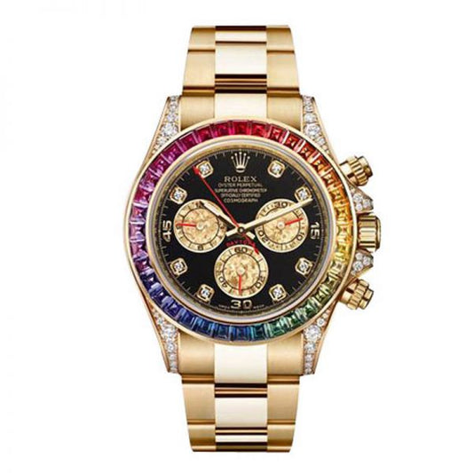 Rolex Daytona Clock 116598 Men 40mm Black Rainbow Circle