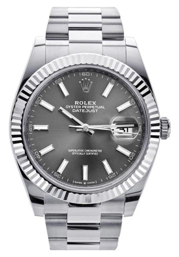 Rolex Datejust Steel Grey Rhodium Dial Oyster