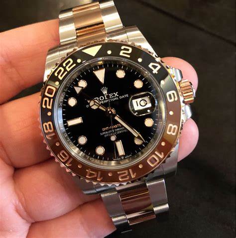 GMT master Rootbeer Rose Gold two tone